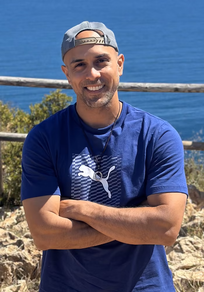 Mike at a clifftop overlooking the sea