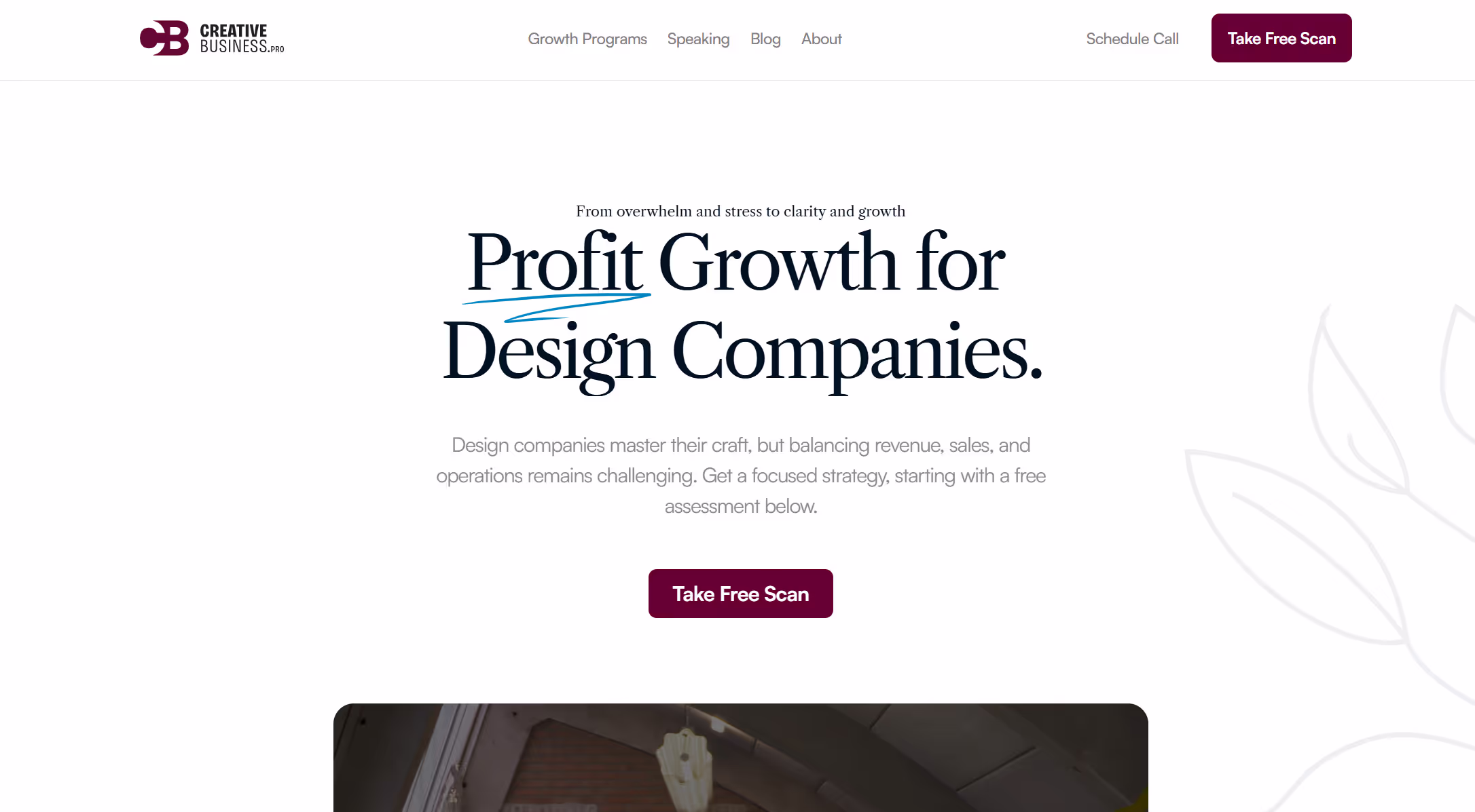 A screen shot of a web page for a design company