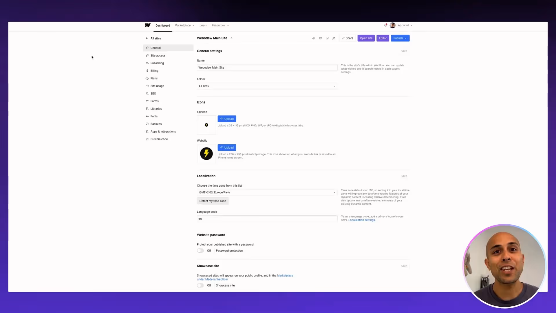 Mistake #1: Skipping Your Webflow Project Settings
